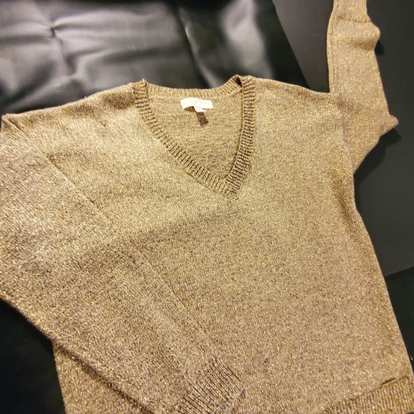 Michael Kors Metallic Pullover V Neck Sweater - Picture 2 of 9